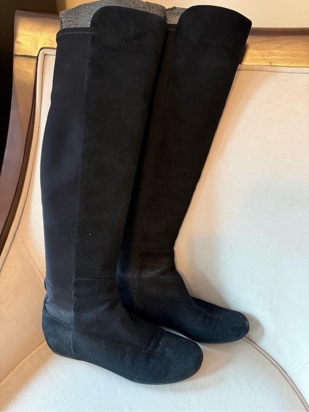 Knee High Black Suede Women's Boots
